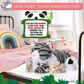 Skylety fluffy kittens on a shelf provide cute decor.