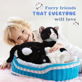 Skylety kids playing with mommy and kittens encourages imaginative play.