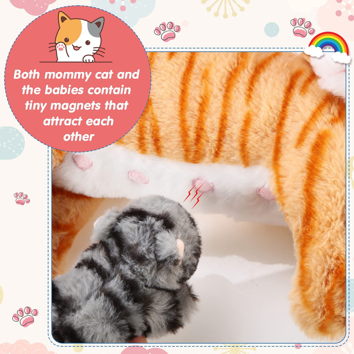 Skylety kitten nose magnets detail for gentle interaction