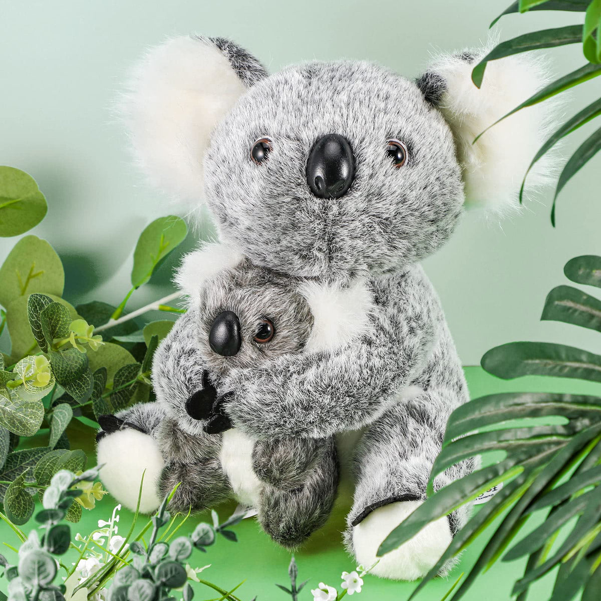 Skylety koala mom holding big 10.63 inch plush for cozy home decor