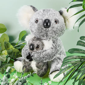 Skylety koala mom holding big 10.63 inch plush for cozy home decor
