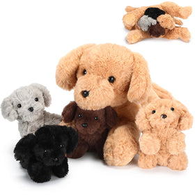 Skylety Labrador mommy with puppies inside plush toy great for cuddling and decor