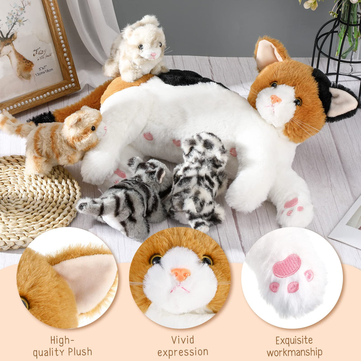 Skylety magnetic belly feature on mommy cat and kitten noses