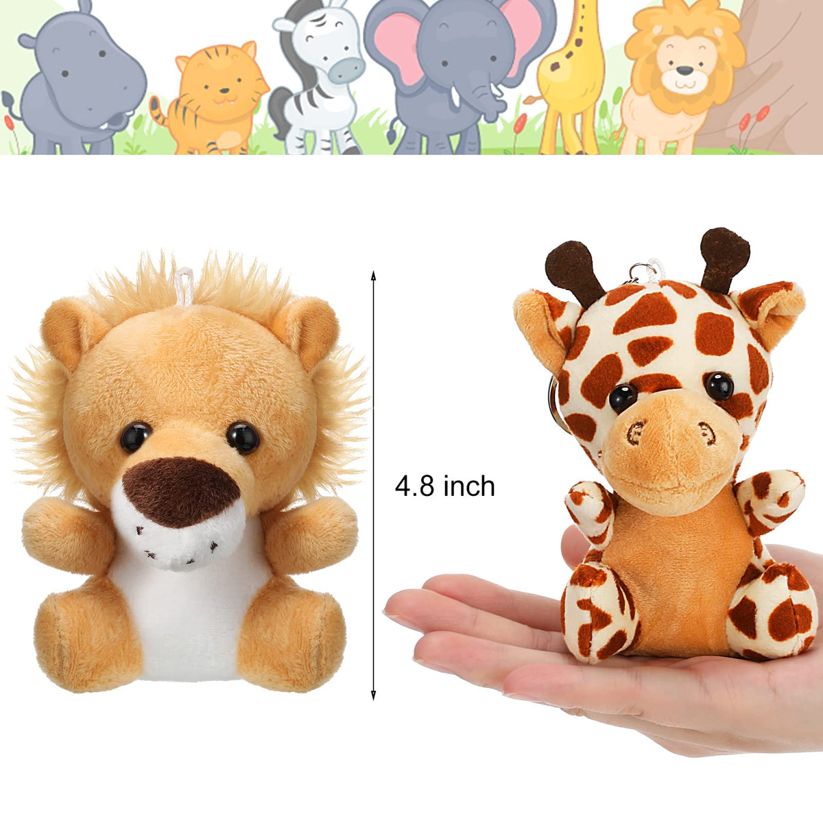 Skylety mini safari tiger plush for imaginative play and easy portability