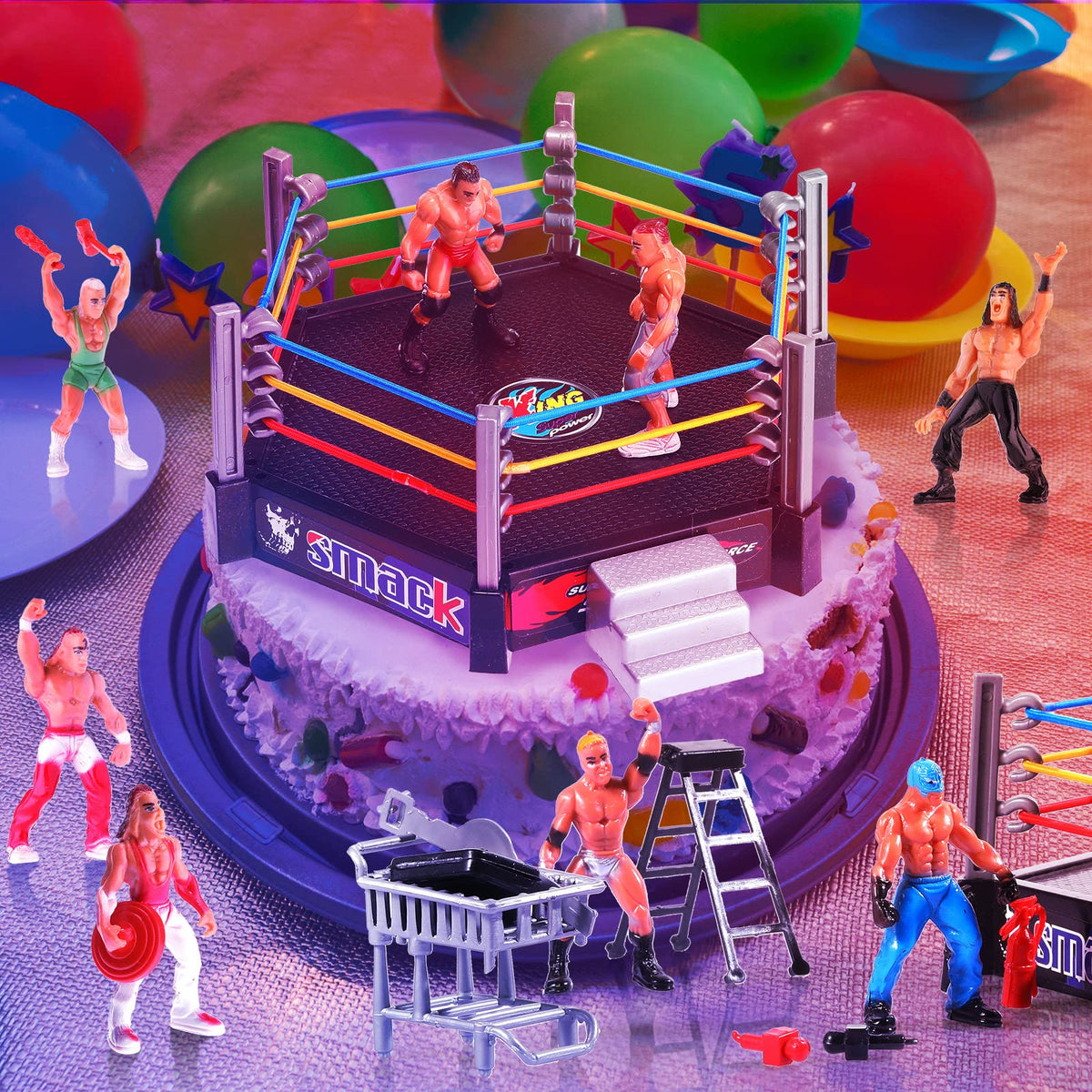 Skylety mini wrestlers 12 figures ready for quick setup and storage