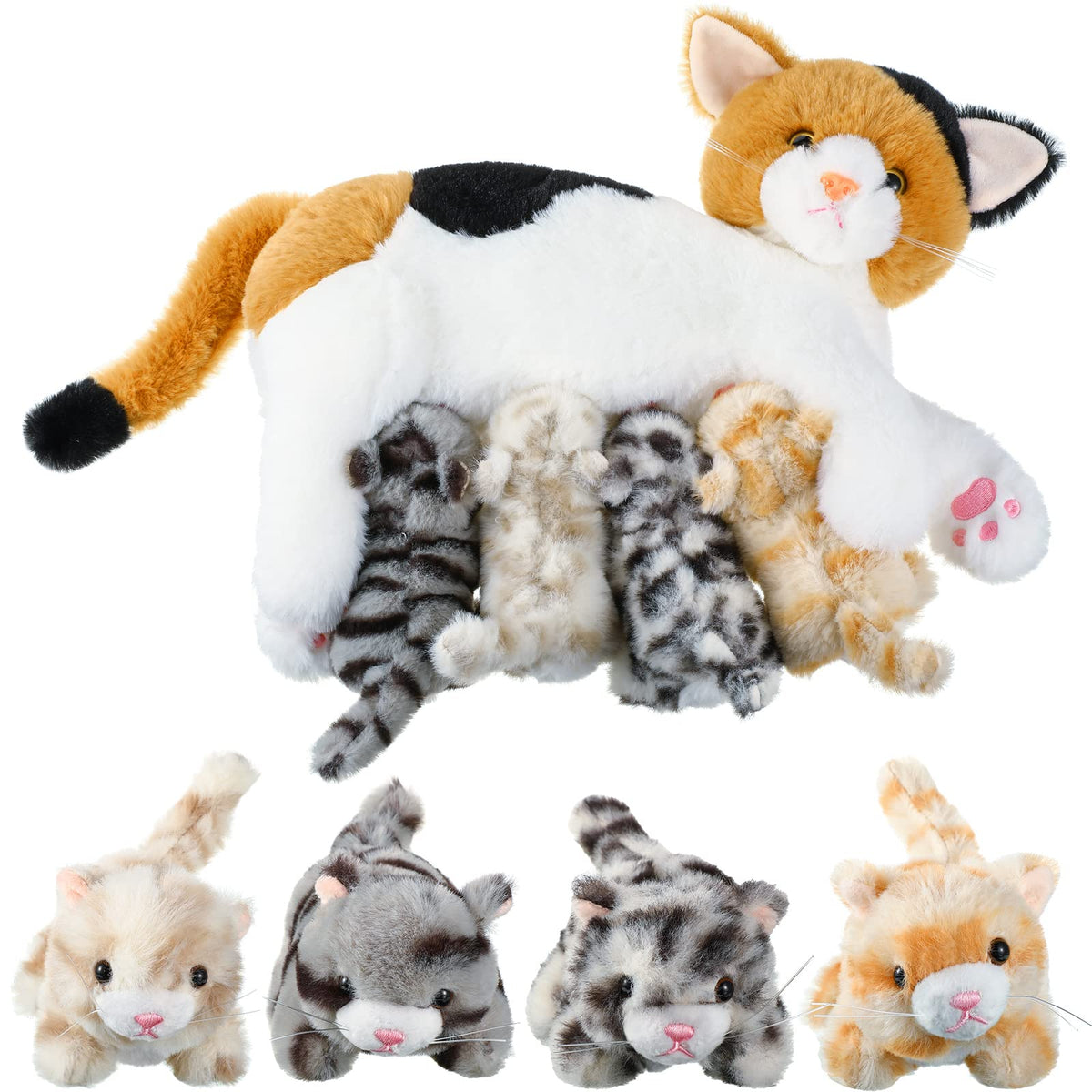 Skylety mommy cat 16-inch plush, soft hug-friendly cuddle for kids