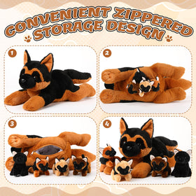 Skylety mother belly zipper design stores four puppies for travel and organization