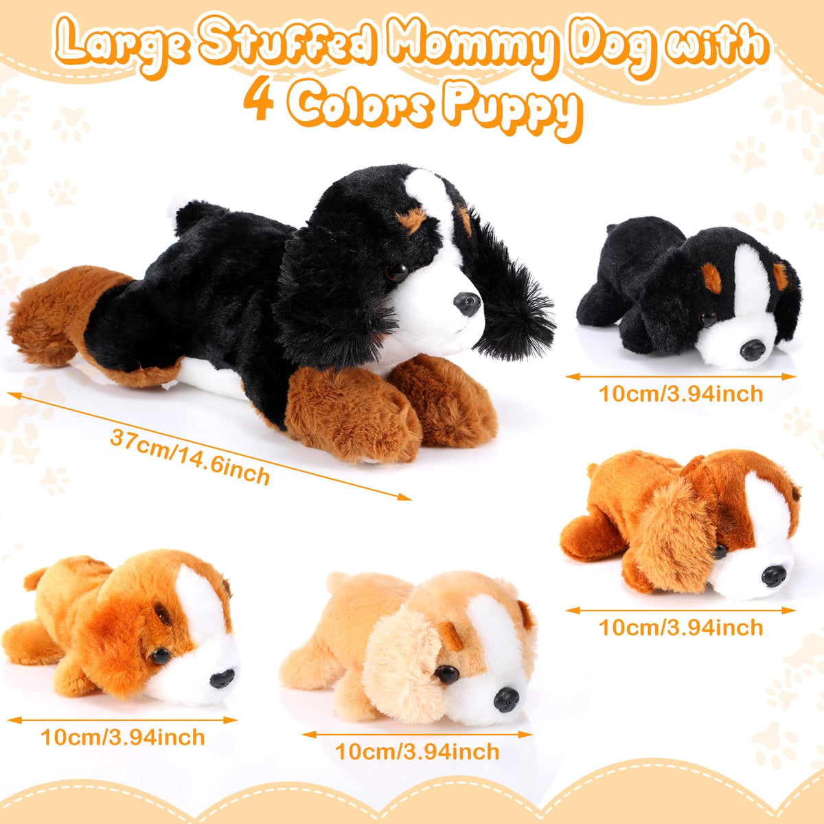 Skylety Mountain Dog puppies inside plush, perfect for imaginative play
