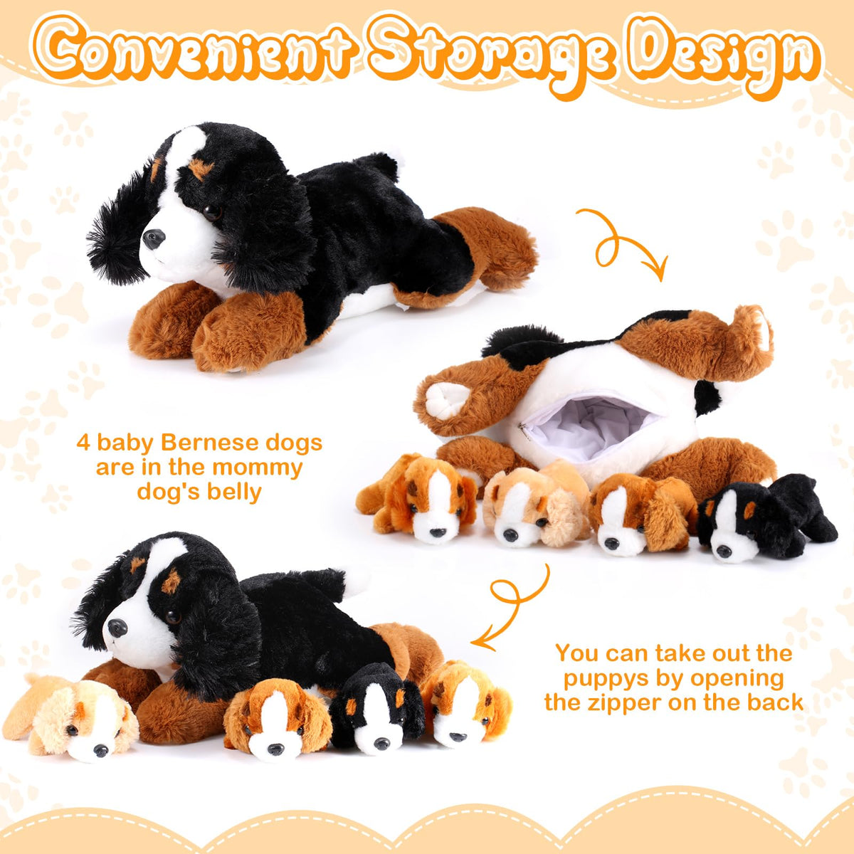 Skylety Mountain Dog puppy beige plush, compact for on the go hugs