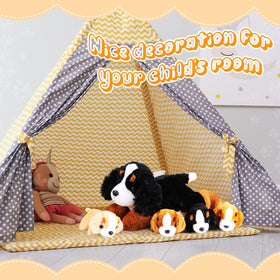 Skylety Mountain Dog puppy dark brown plush, durable plush for daily adventures