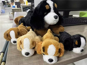 Skylety Mountain Dog puppy light brown plush, soft texture for gentle play