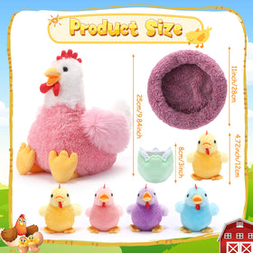 Skylety plush chicken hen with coop inspires nurturing play and hugs