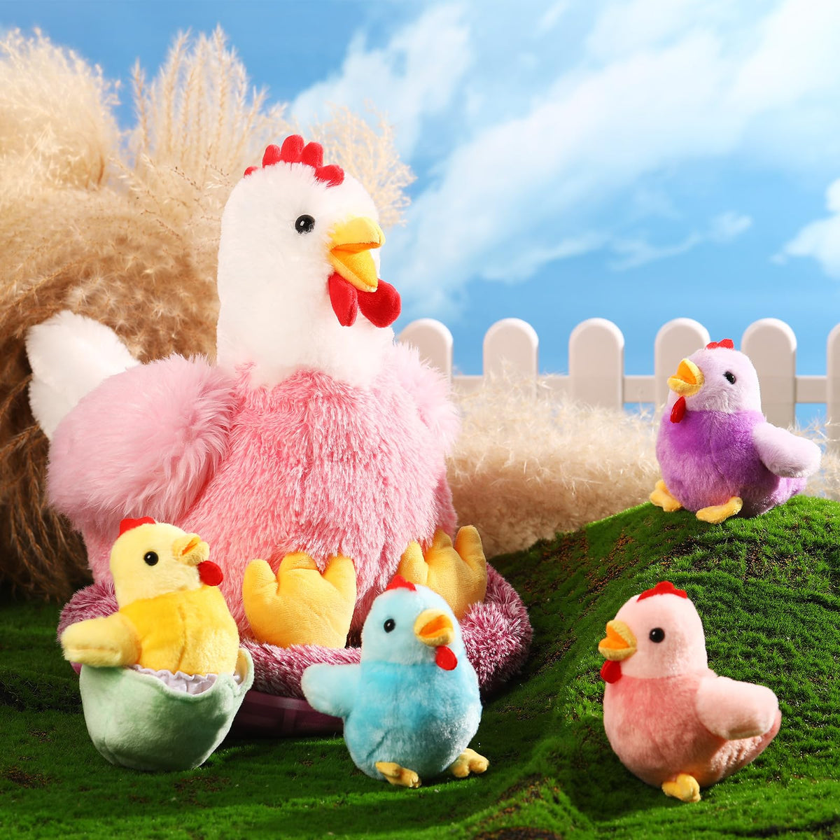 Skylety baby chicks outside shell for colorful storytelling and role play