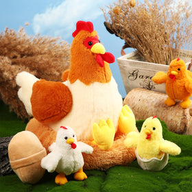 Skylety plush egg with chick inside, adds surprise play and easy storage.