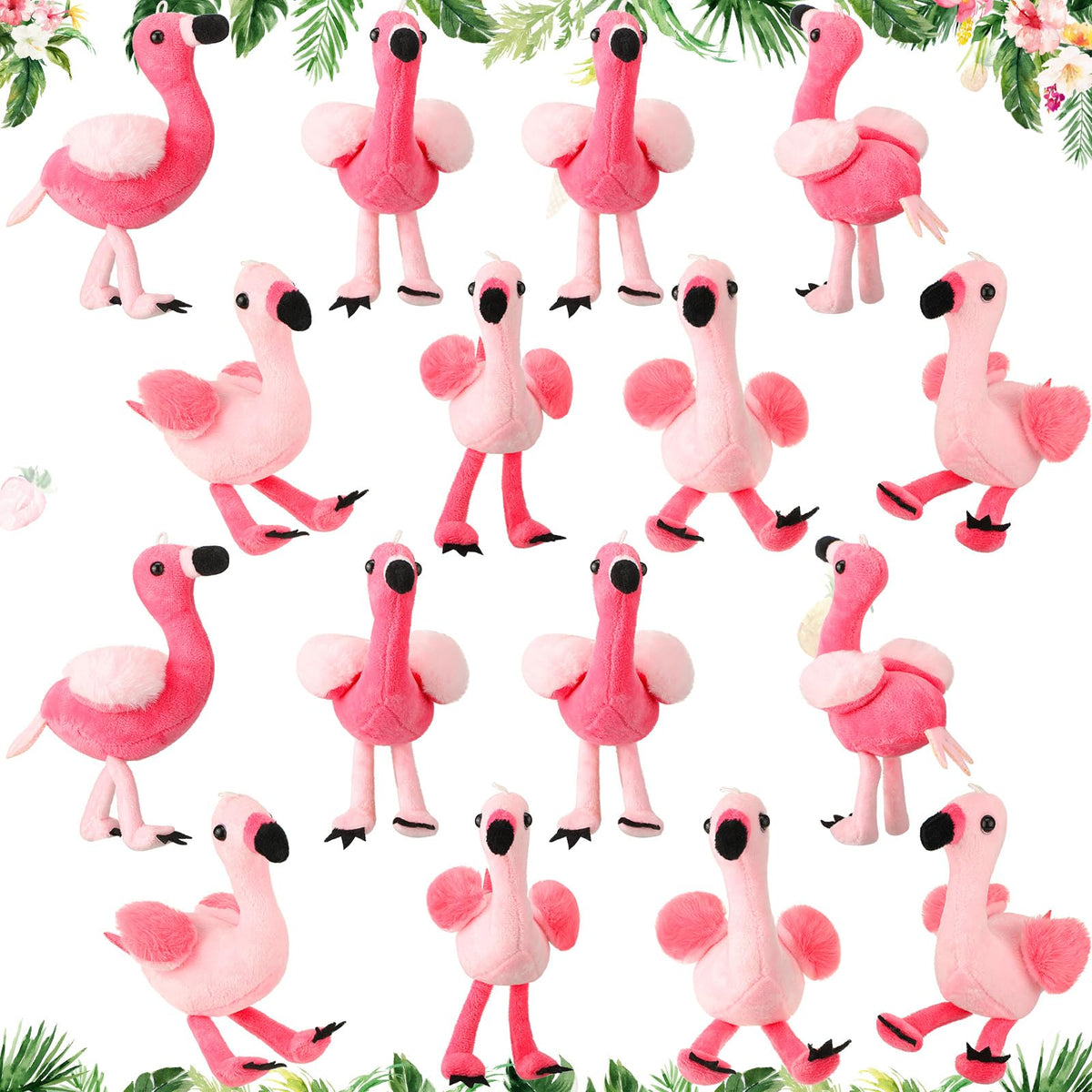 Skylety plush flamingo keychain closeup shows soft fabric and stitching for durable daily use