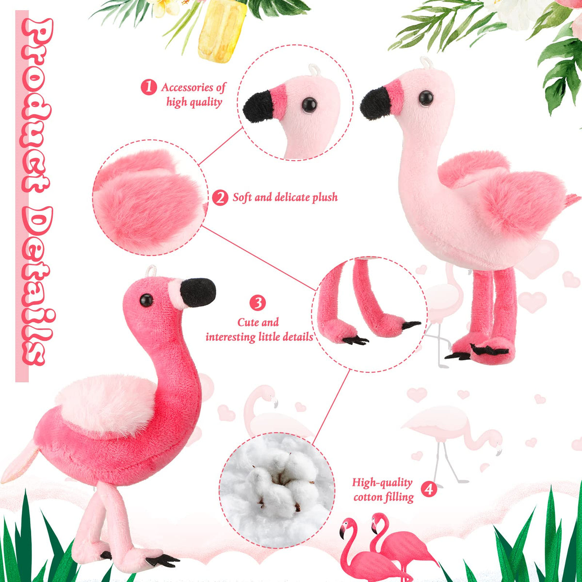 Skylety flamingo keychain front view highlights adorable pink design