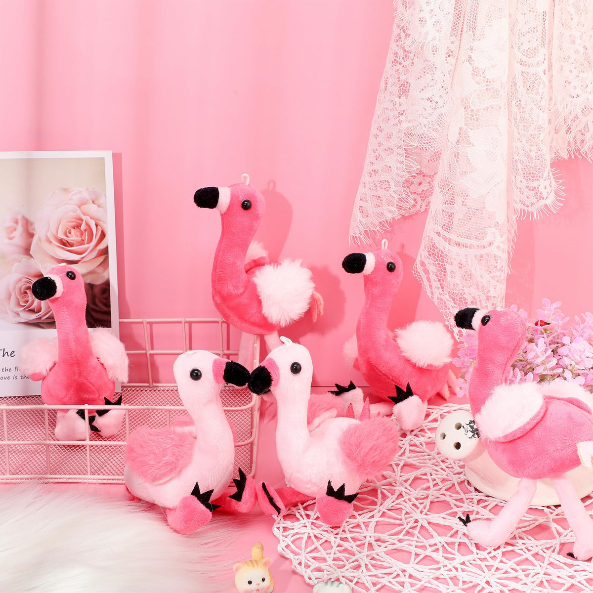 Skylety flamingo keychain pink color display emphasizes playful mood