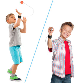 Skylety soccer-style wrist ball on string offers versatile rebound for casual games