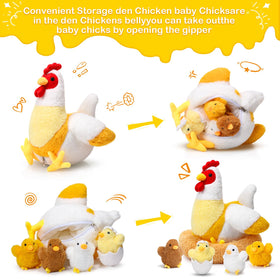 Skylety soft plush material offers durable, washable hen plush