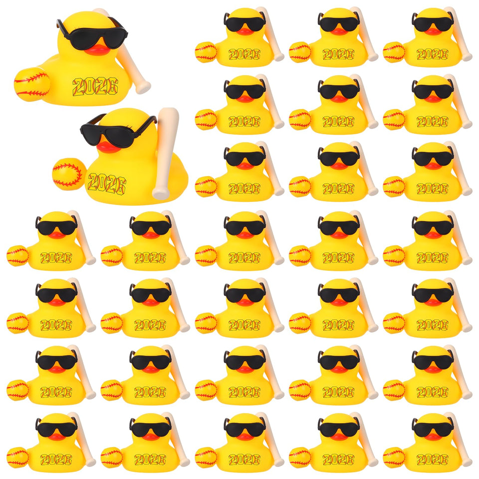 Skylety softball duck wearing sunglasses, ideal as a senior night centerpiece.