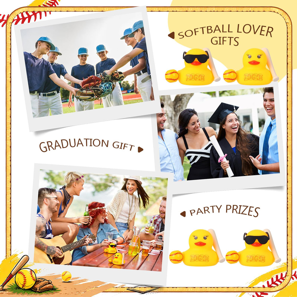 Skylety softball duck party decor for celebrations and events.