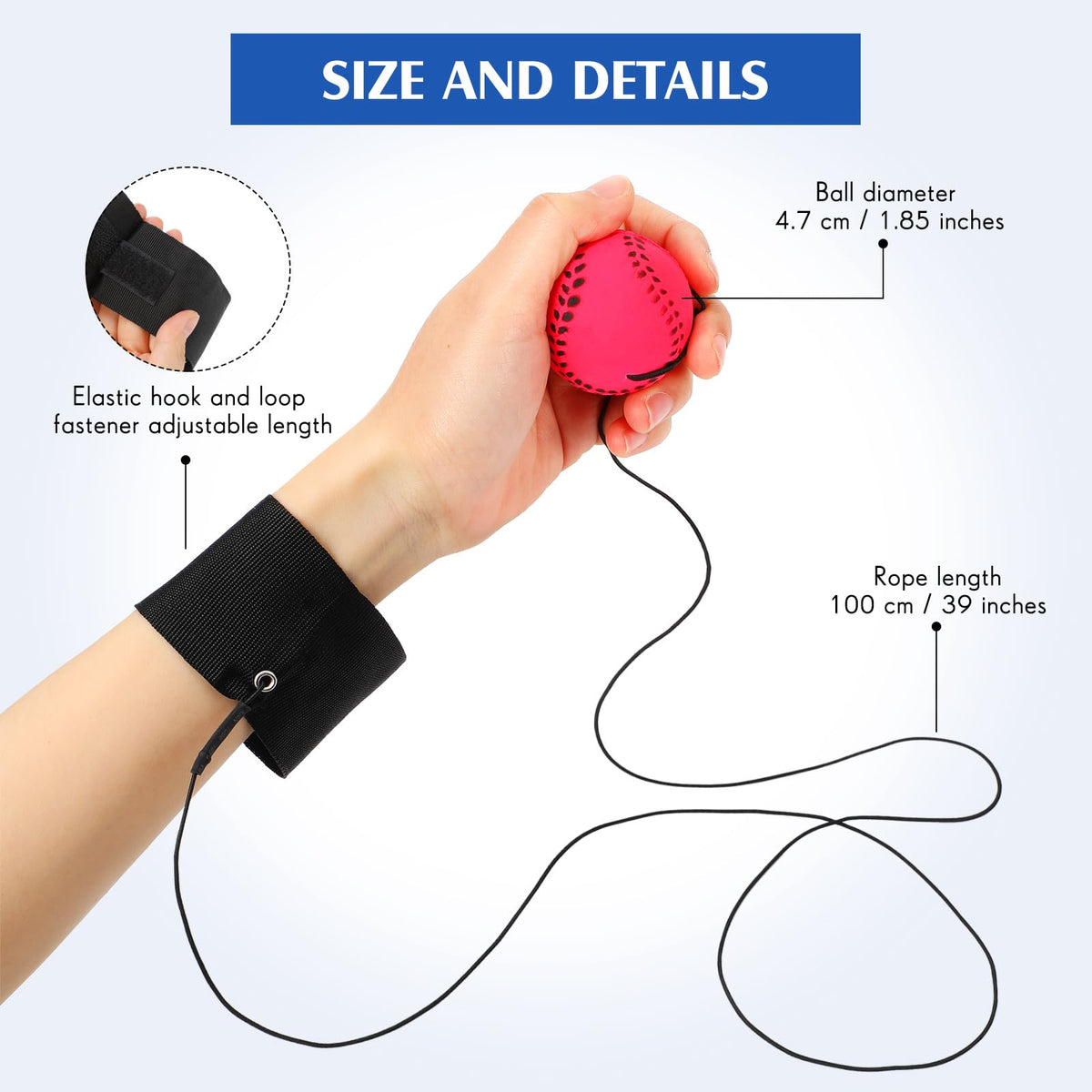 Skylety tennis-style wrist ball on string for light practice and fun
