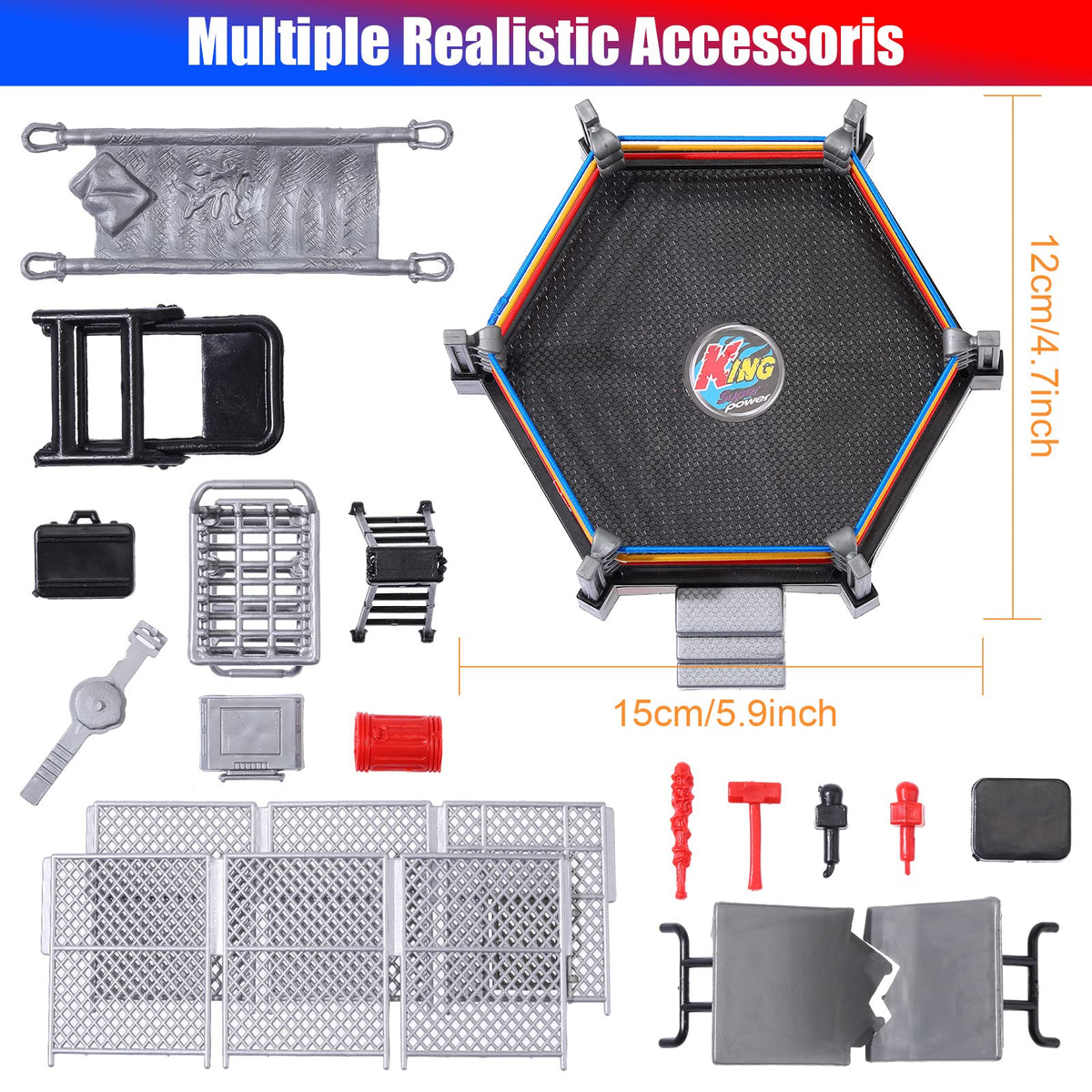 Skylety wrestling accessories 20 pieces to enhance play scenes