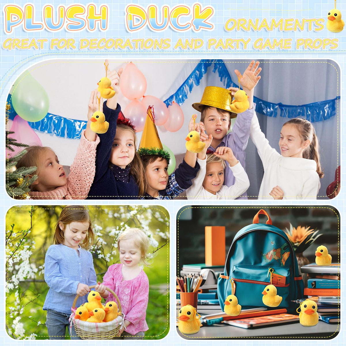 Skylety yellow duck plush nursery decor, playful touch.