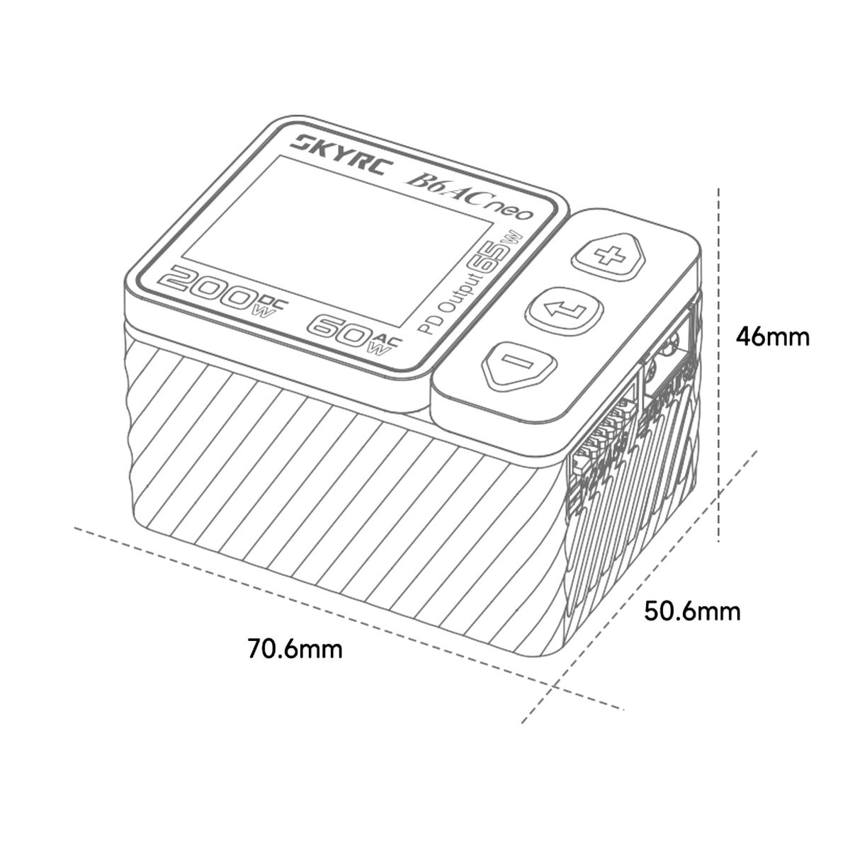 SKYRC B6AC Neo 60W AC charging from wall outlet for convenience