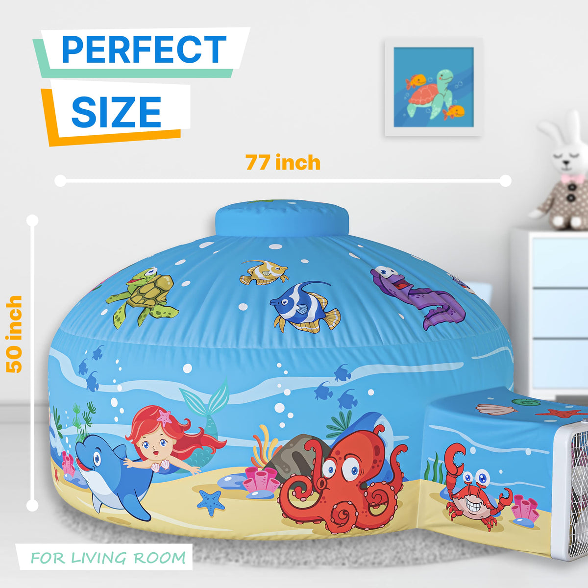 Skywin kids air tent spacious interior for multiple kids and cozy play.