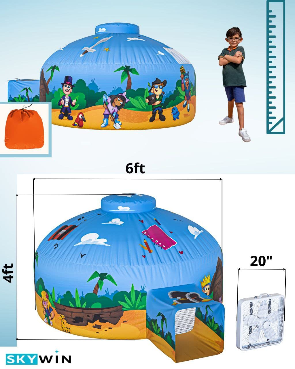 Skywin Blox Fortress Island design sparks imaginative play in any room.