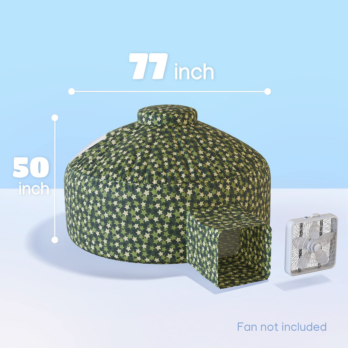 Skywin Forest Fort air tent side angle highlights roomy interior for multiple kids' play