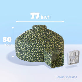 Skywin Forest Fort air tent side angle highlights roomy interior for multiple kids' play