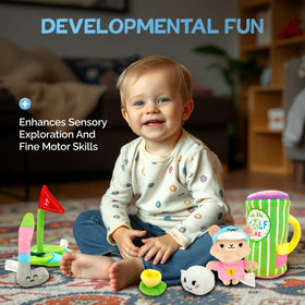 Skywin My First Golf Bag Playset goal helps little ones practice aiming.