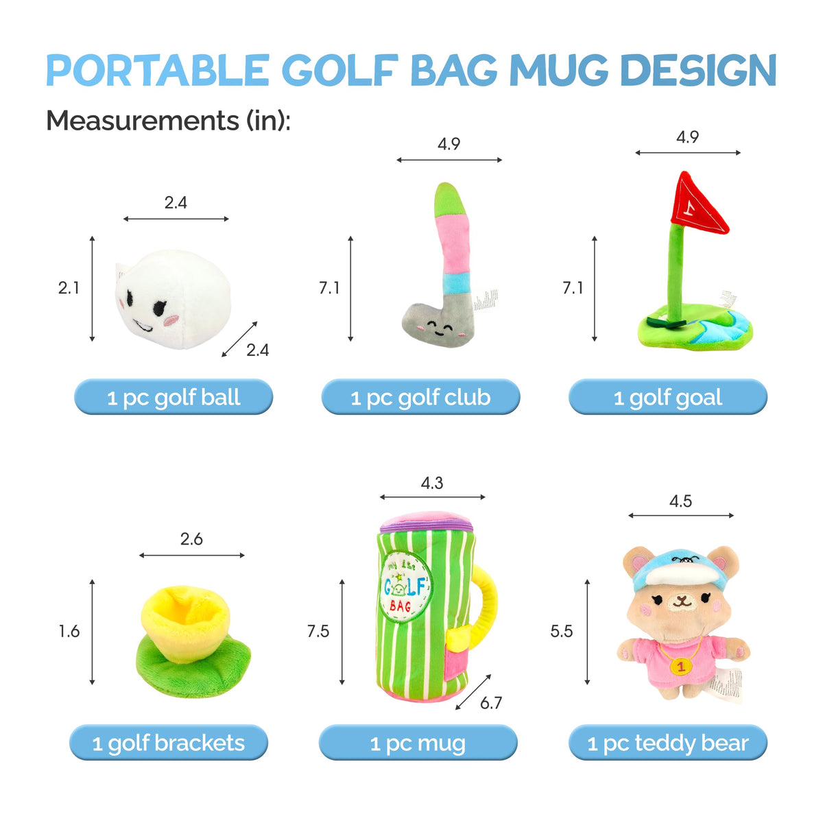 Skywin My First Golf Bag Playset soft mug encourages imaginative play and grip.