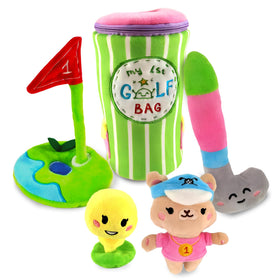 Skywin My First Golf Bag Playset plush golf club supports fine motor skills.