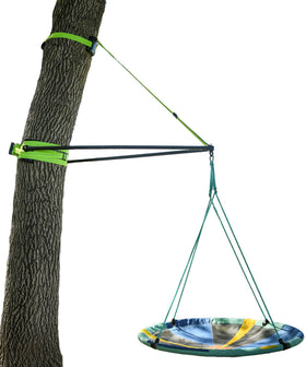 Slackers Build-A-Branch frame in rugged steel for weather-ready outdoor swing installation.