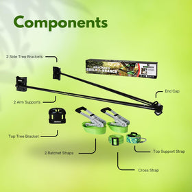 Slackers Build-A-Branch weather-resistant frame resists rain and sun exposure.