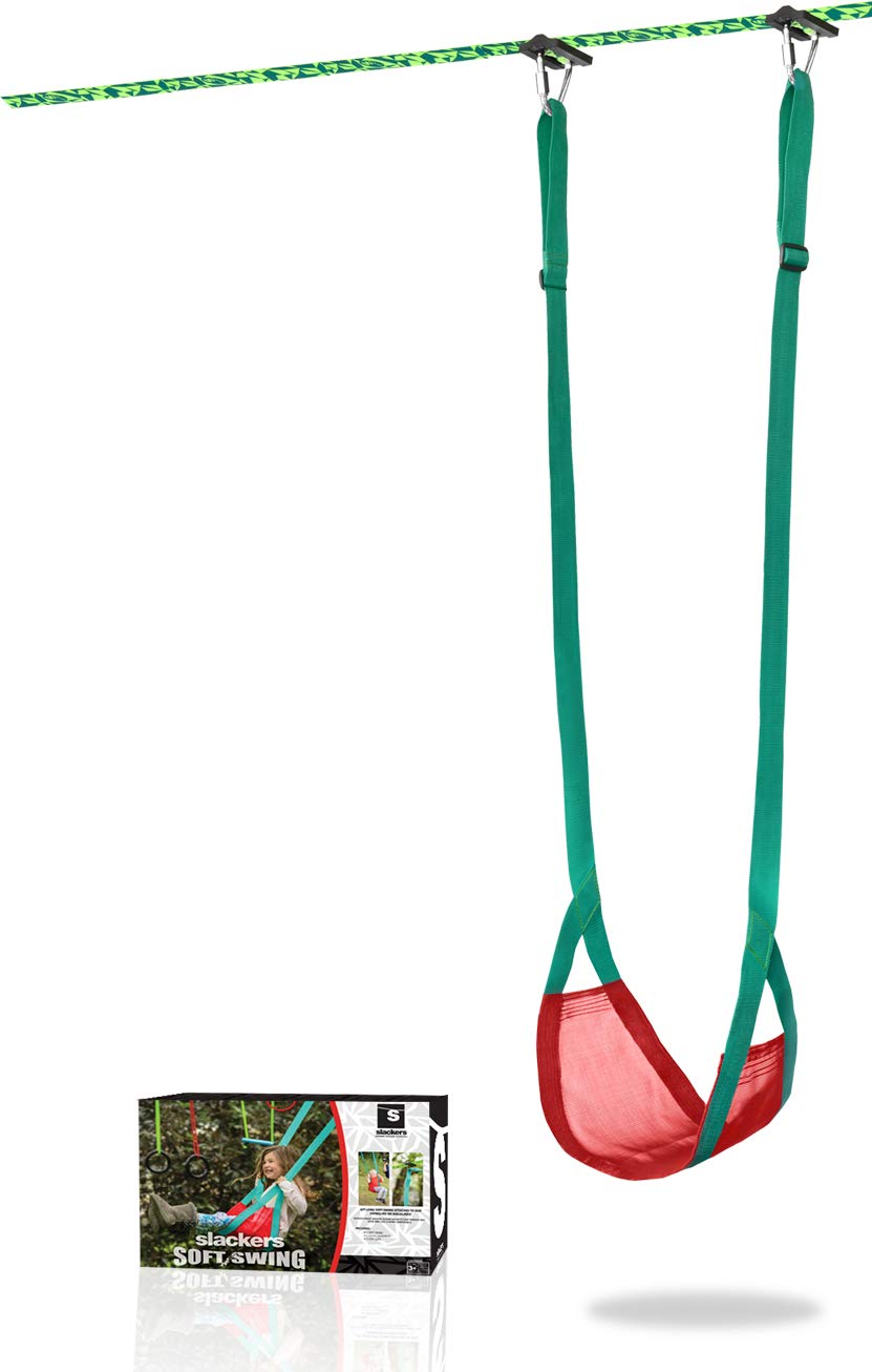 Slackers Classic Mesh Swing Seat in backyard setup offers safe, enjoyable outdoor play