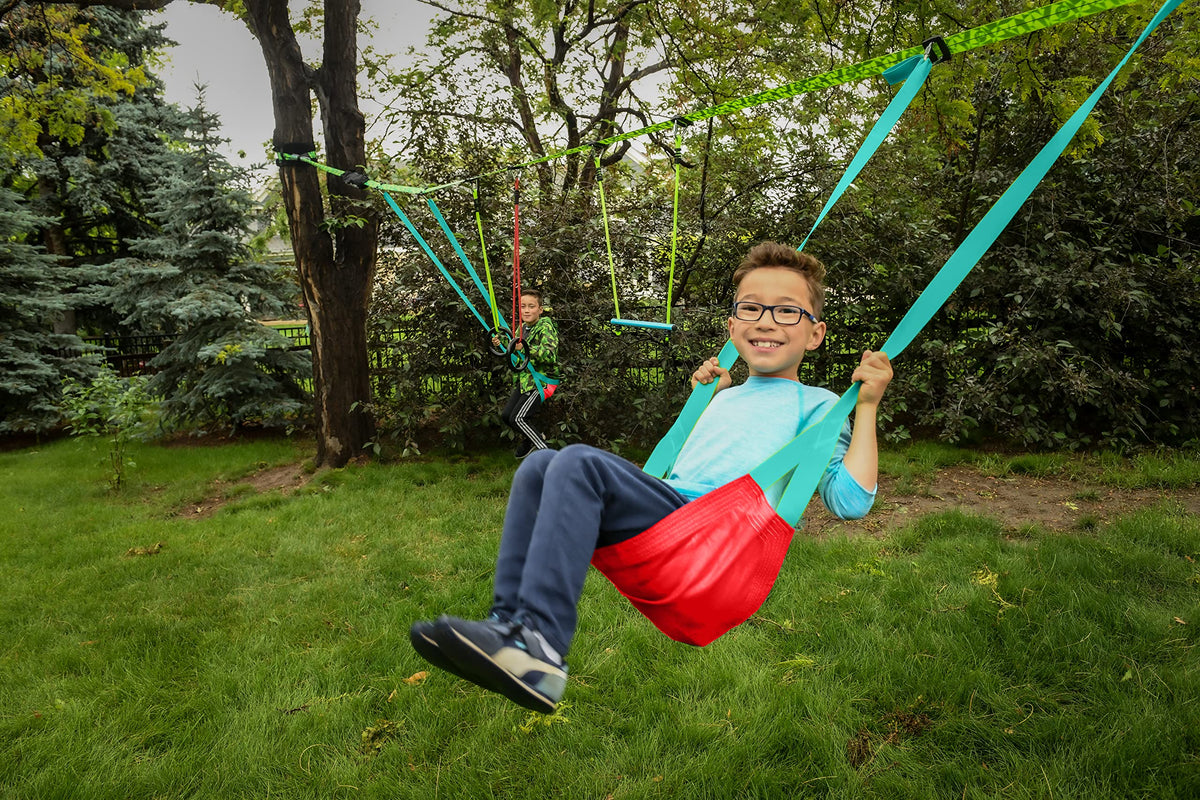Slackers UV-resistant rope on the Classic Mesh Swing Seat offers durable, long-lasting outdoor use