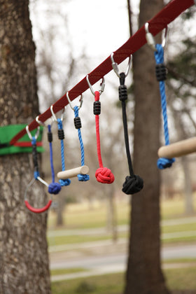 Slackers NinjaLine 36' rope knots add obstacle variety for play