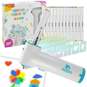 Sleepah air brush markers with 12 washable colors for kids' art projects.