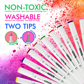 Sleepah dual-tip markers showing broad and fine tips for details.
