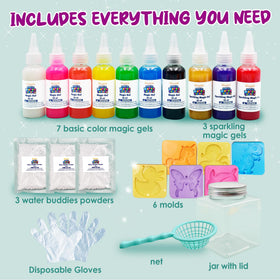 Sleepah Aqua Fairy Water Gel Kit molds for fairies, dinosaurs, and more.