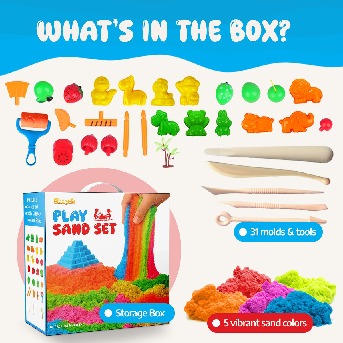 Sleepah sensory sand maintains mess-free fun with easy cleanup.