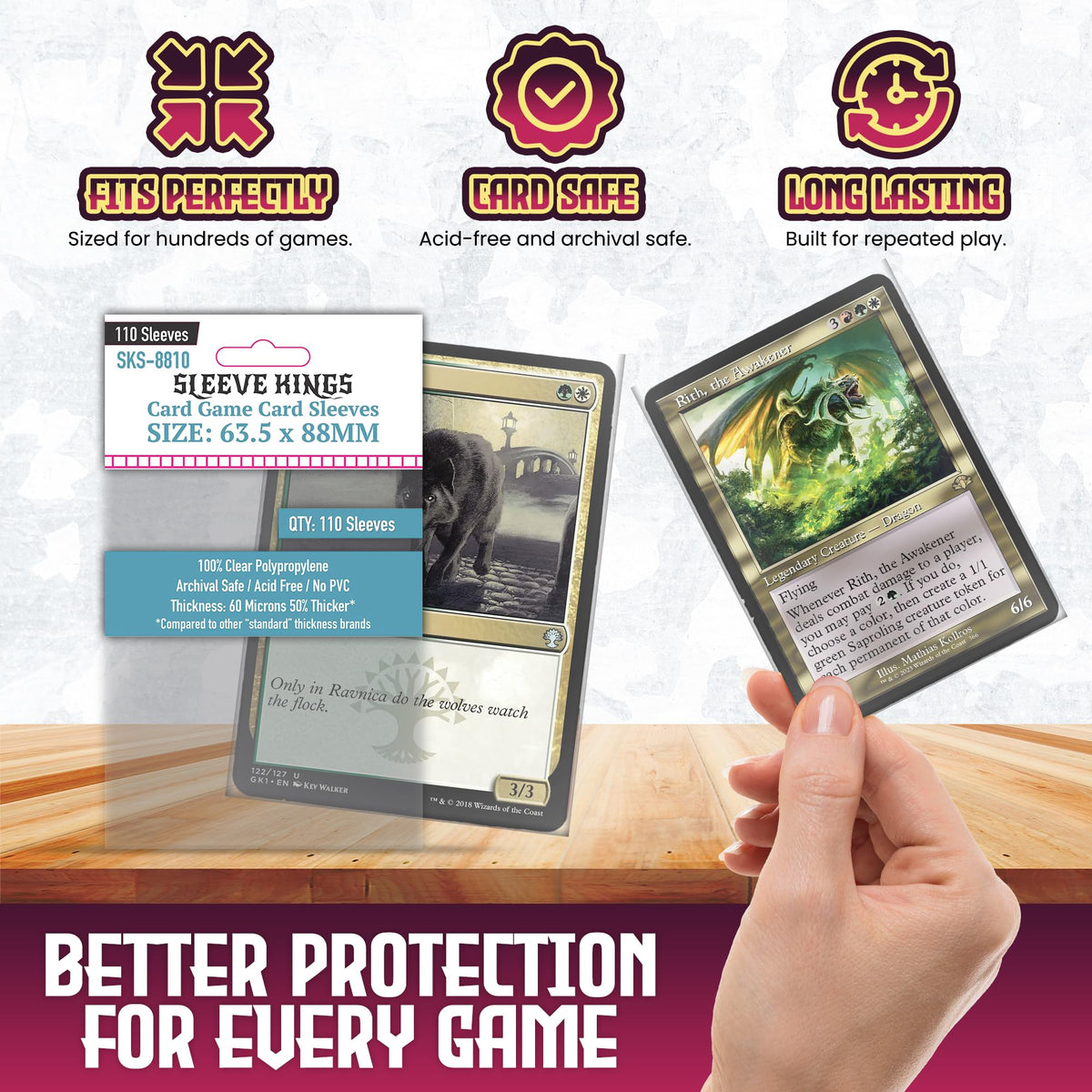 Sleeve Kings protect cards during travel and transport