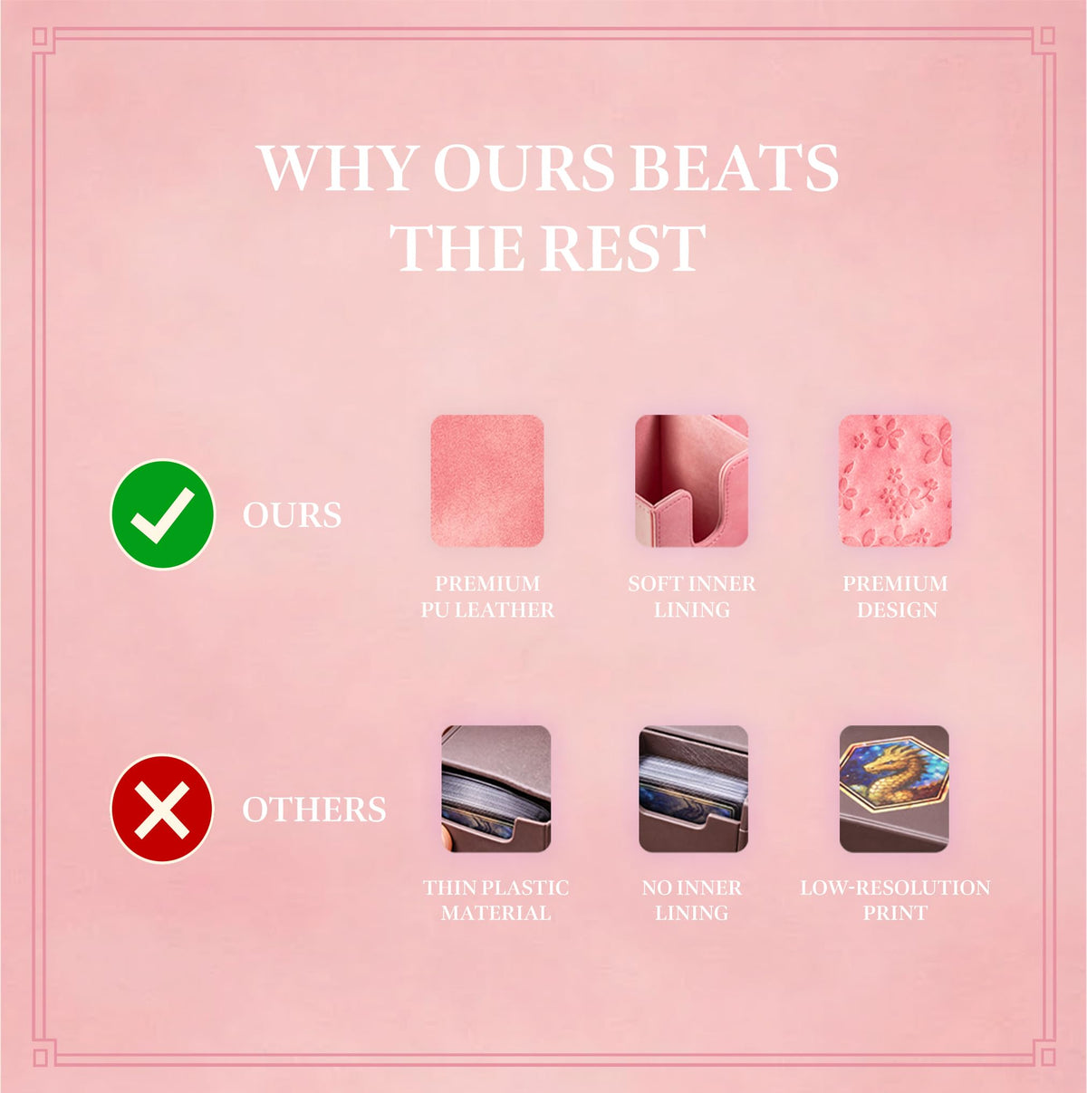 SleeveChief Cherry Blossom microfiber interior cushions cards during transport.