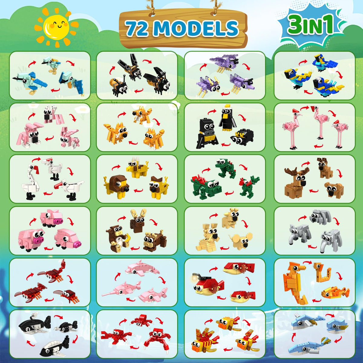 SliBoeyX 72 designs offer diverse animal configurations for play.