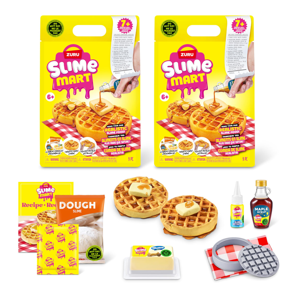Slime Mart Waffles bag front view for tactile play and creative cooking-inspired fun.