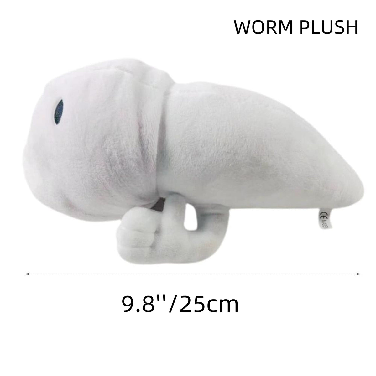 Slime Plush Bridge Worm plush 25cm closeup, highlighting soft texture and friendly expression.